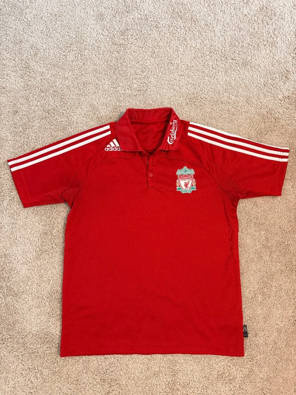 adidas Red Liverpool Polo Shirt - L